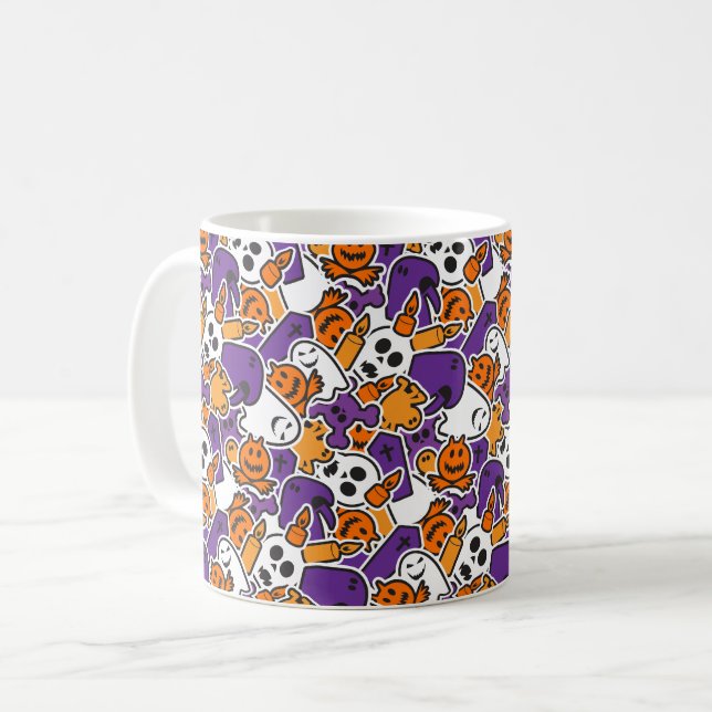 Halloween Mönster Kaffemugg (Framsida vänster)