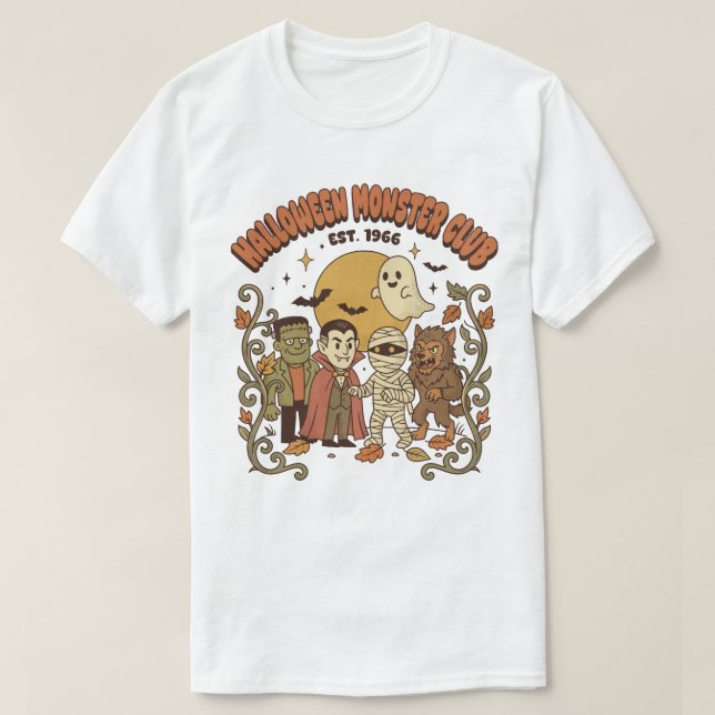 Halloween Monster Klubb T Shirt (Design framsida)