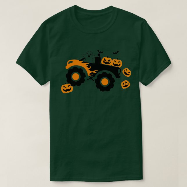 Halloween Monster Lastbil 1 T Shirt (Design framsida)