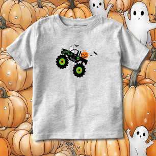 Halloween Monster Lastbil Add Namn Småbarn T-shirt