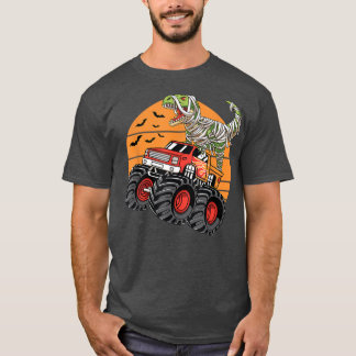 Halloween Monster Lastbil Crash Dinosaur T re re r Shirt