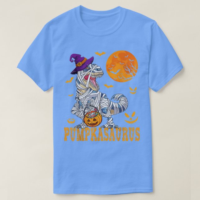 Halloween Monster Lastbil Mummy Dinosaur Pumpkin T Shirt (Design framsida)