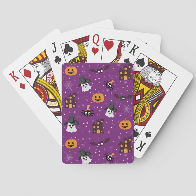 Halloween mönster lila casinokort (Baksidan)
