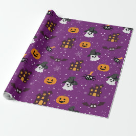 Halloween Mönster Lila Presentpapper