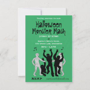 Halloween Monster Mash Dance Party Inbjudningar