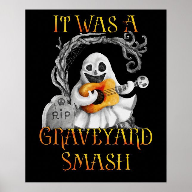 Halloween Monster Mash Ghost Graveyard Smash Poster (Framsidan)