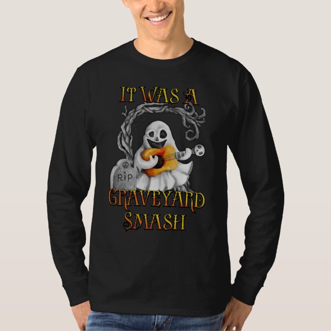 Halloween Monster Mash Ghost Graveyard Smash T Shirt (Framsida)