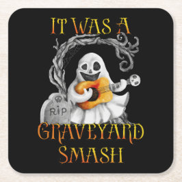 Halloween Monster Mash Ghost Graveyard Smash Underlägg Papper Kvadrat