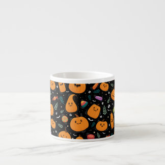 Halloween Mönster med godis och svart Mönster Espressomugg