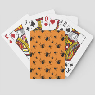 Halloween-mönster med spindlar Svart och Orange Casinokort