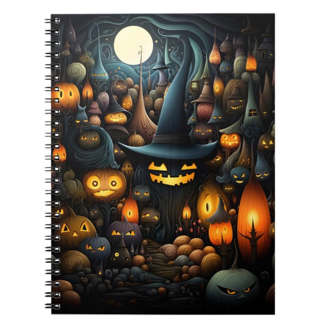 Halloween Mönster med vinklingsbrickor och Coola Anteckningsbok (Framsidan)