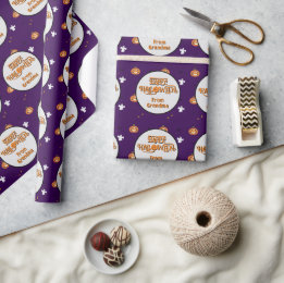 Halloween-mönster och läskig hälsning presentpapper