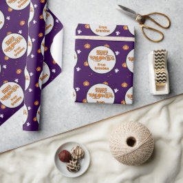 Halloween-mönster och läskig hälsning presentpapper