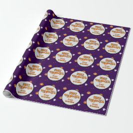 Halloween-mönster och läskig hälsning presentpapper