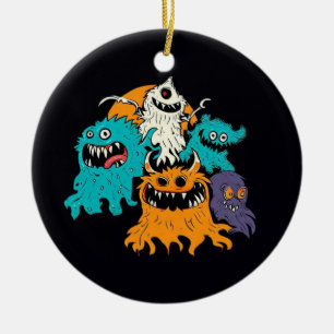 Halloween/Monster/Oktober/Höst Julgransprydnad Keramik