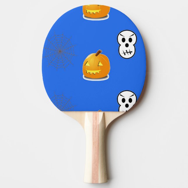 Halloween mönster på blå pingisracket (Framsidan)