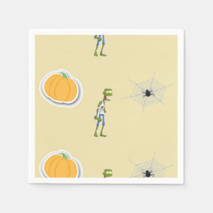 Halloween mönster på grädde pappersservett