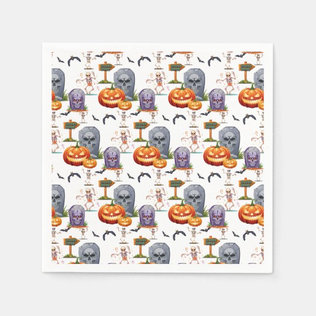 Halloween-mönster på  pappersservett (Framsidan)