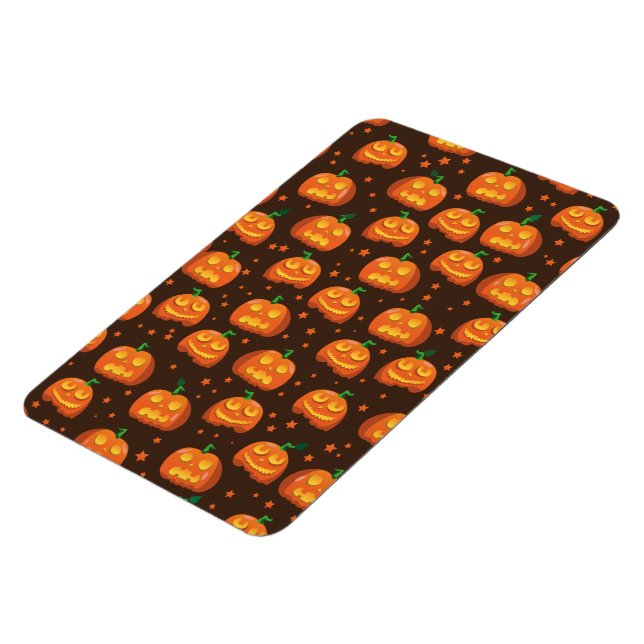 Halloween-mönster på pumpahuvud. magnet (Vänstra Sidan)