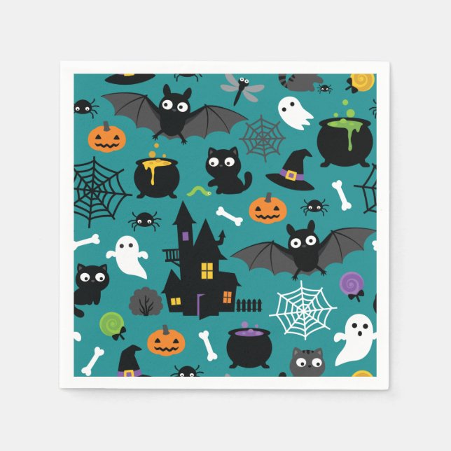 Halloween Mönster Pappersservett (Framsidan)
