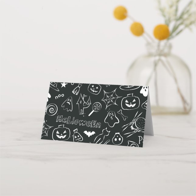 Halloween-mönster Placeringskort (Baksida)