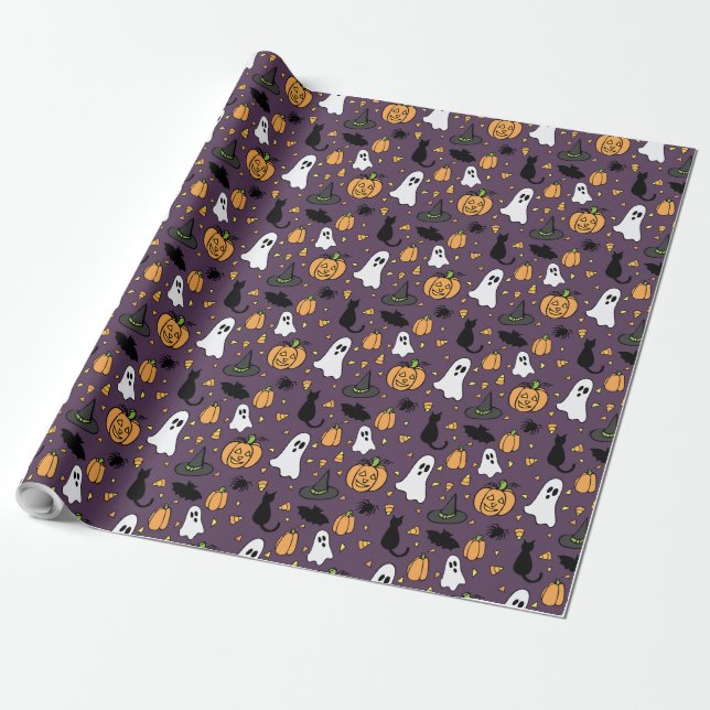Halloween mönster presentpapper (Utrullad)
