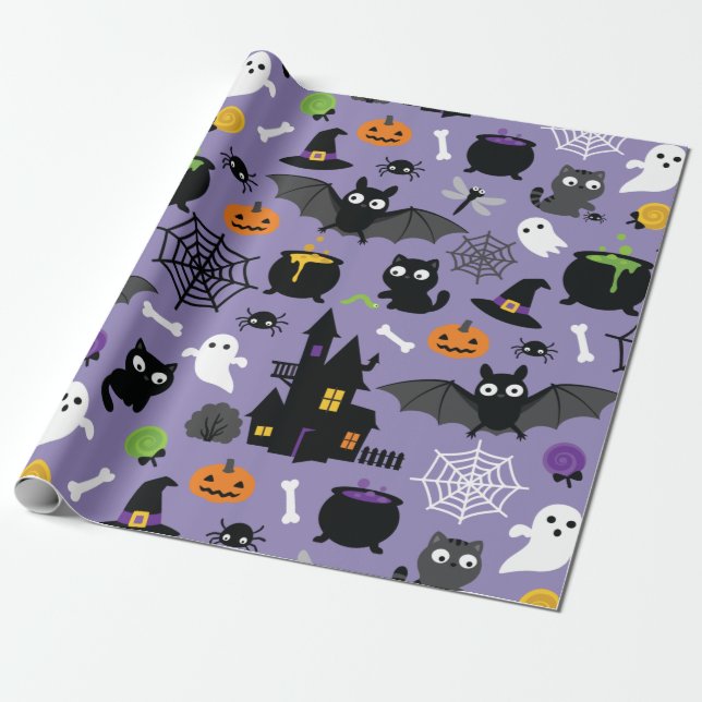 Halloween Mönster Presentpapper (Utrullad)