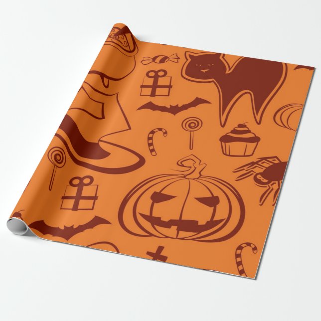 Halloween mönster presentpapper (Utrullad)