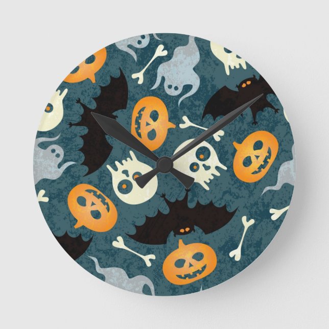 Halloween mönster rund klocka (Framsida)