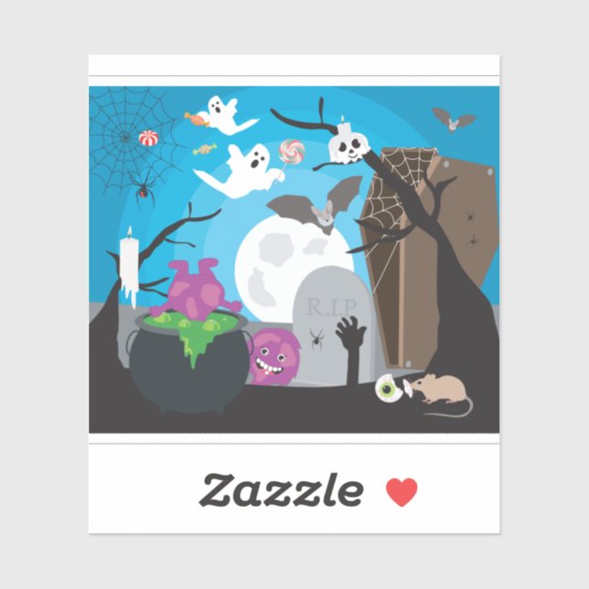 Halloween Monster Scene Klistermärken (Ark)