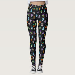 Halloween-monster skapar skrämmande roliga ansikt leggings