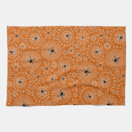 Halloween Mönster | Spindlar på Spindelnät Kökshandduk