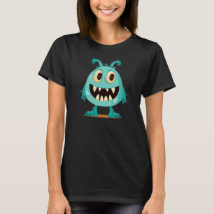 Halloween/Monster/tecknad Basic-Mörk T-Shirt