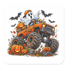 Halloween Monster Truck Pumpa Spöktraktörförare Ro