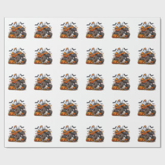 Halloween Monster Truck Pumpa Spöktraktörförare Ro Presentpapper