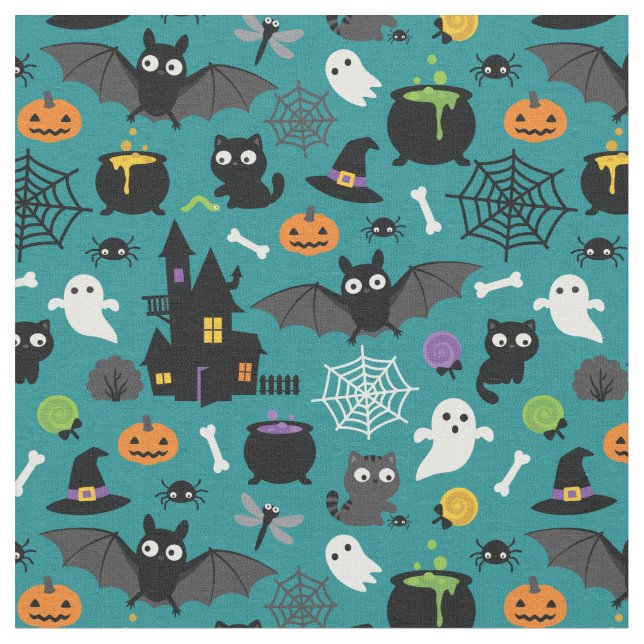 Halloween Mönster Tyg (Närbild)