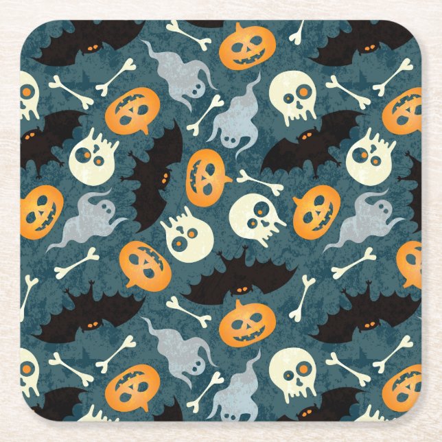 Halloween mönster underlägg papper kvadrat (Framsidan)