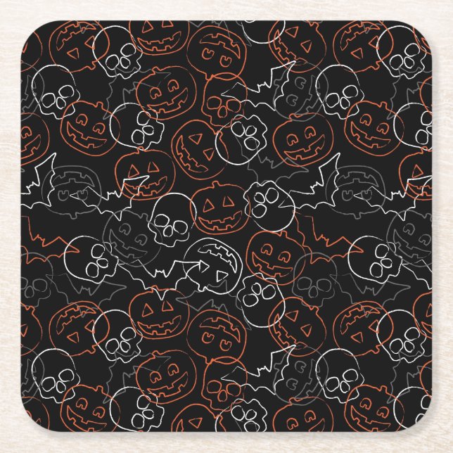 Halloween mönster underlägg papper kvadrat (Framsidan)