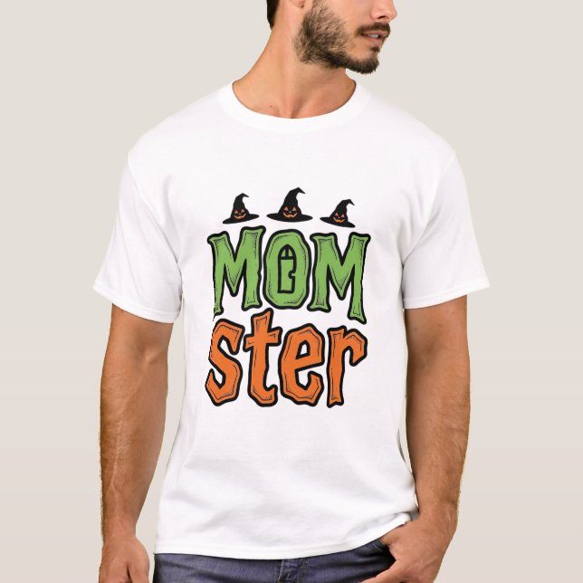 Halloween Monster Vintage Mamma T-Shirt Design_1 (Framsida)
