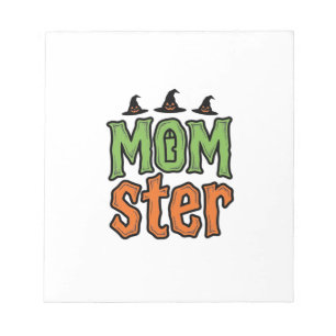 Halloween Monster Vintage Mamma T-Shirt Design_1 Anteckningsblock