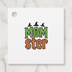 Halloween Monster Vintage Mamma T-Shirt Design_1 Gåvor Etiketter