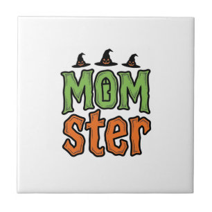 Halloween Monster Vintage Mamma T-Shirt Design_1 Kakelplatta