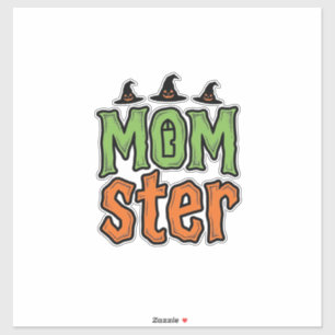 Halloween Monster Vintage Mamma T-Shirt Design_1 Klistermärken