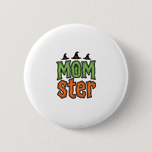 Halloween Monster Vintage Mamma T-Shirt Design_1 Knapp