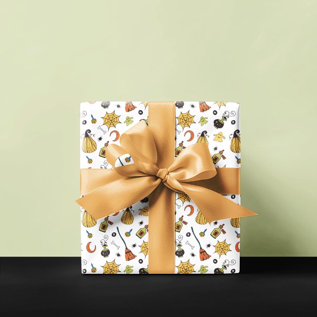 Halloween Mönster White Presentpapper (Skapare uppladdad)