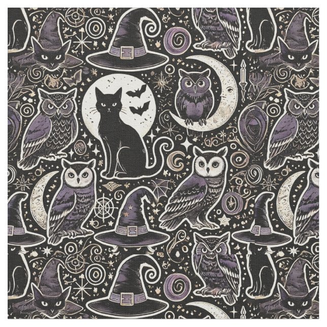Halloween Mönster-Witchcraft och Spooky Night Tyg (Närbild)