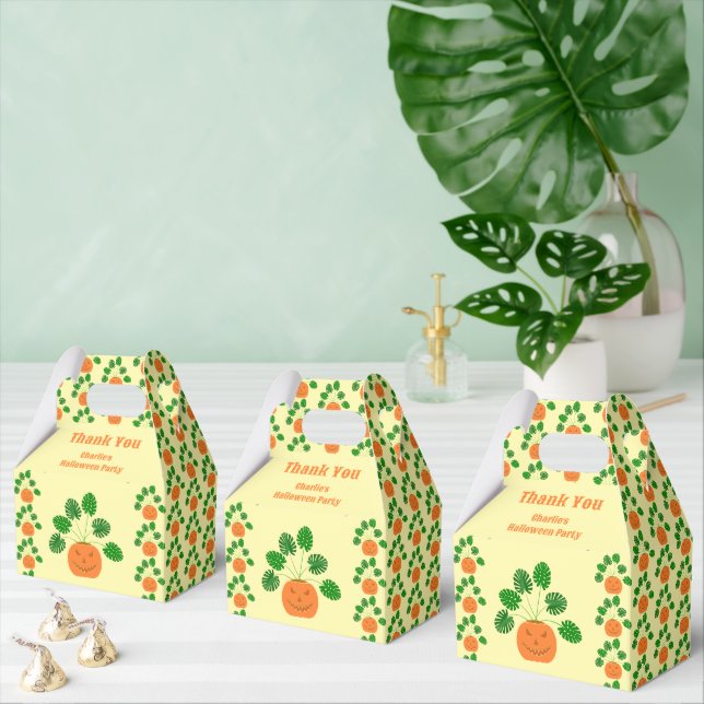 Halloween Monstera Plant i Pumpkin Anpassningsbar Presentaskar (Multipel)