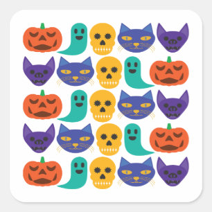 Halloween-mönsterdekal Fyrkantigt Klistermärke