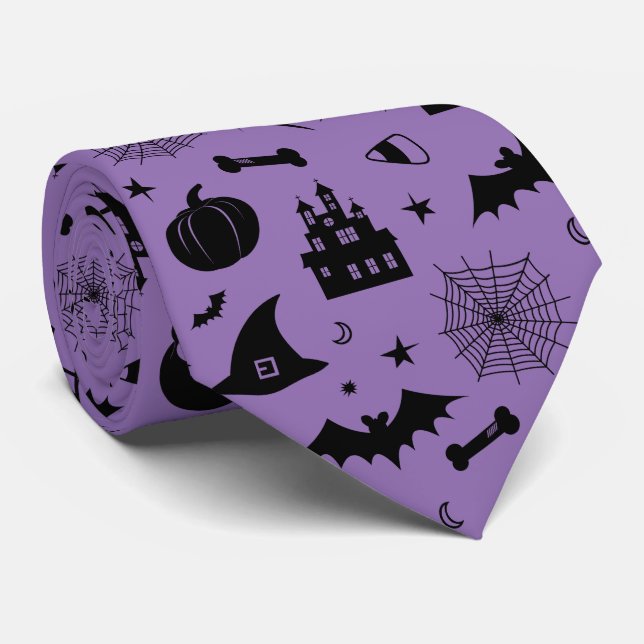 Halloween mönsterlilor och svart slips (Rullad)