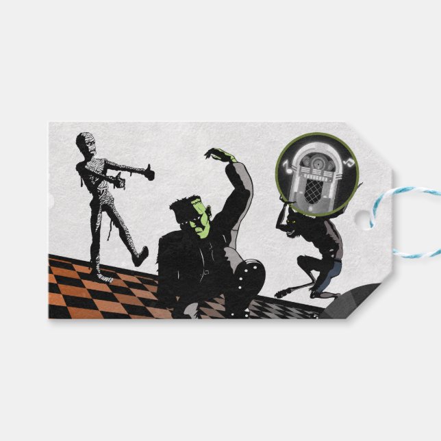 Halloween Monsters Monster Bash Costume Party Presentetikett (Framsidan (Horisontell))